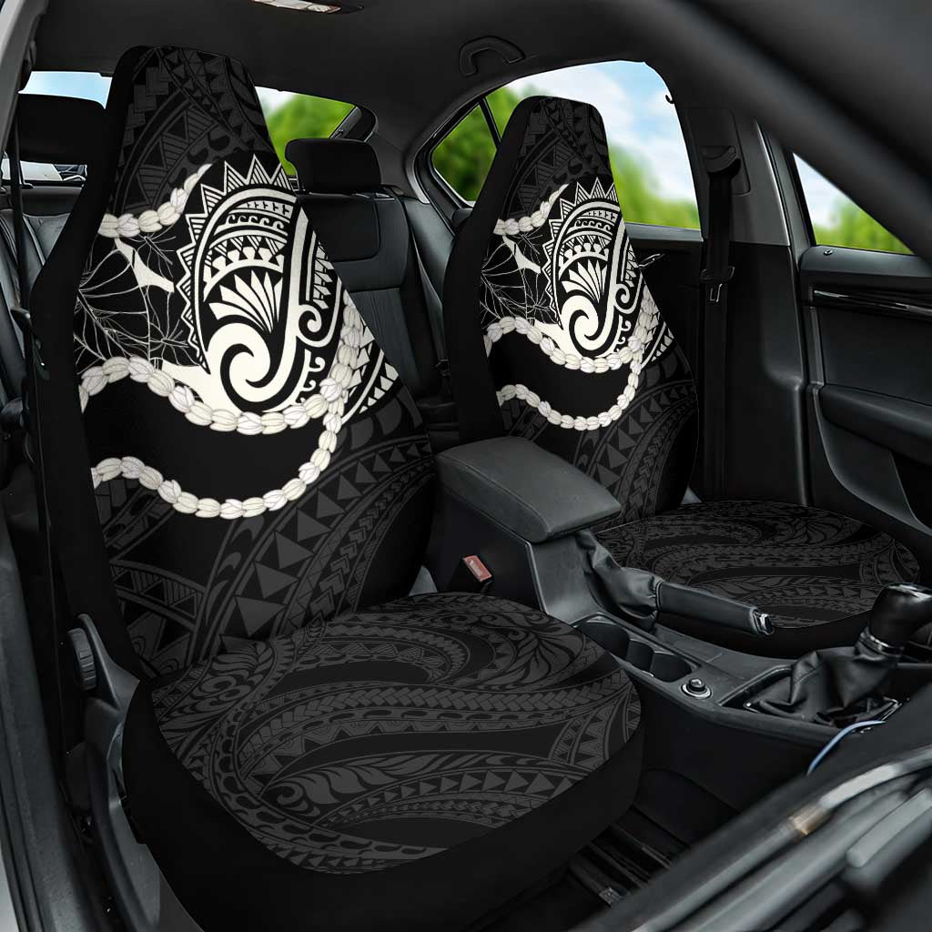 Aloha Hawaii Kalo Pikake Lei Car Seat Cover Chest Tattoo Black Hawaiian Pattern LT14 One Size Black - Polynesian Pride
