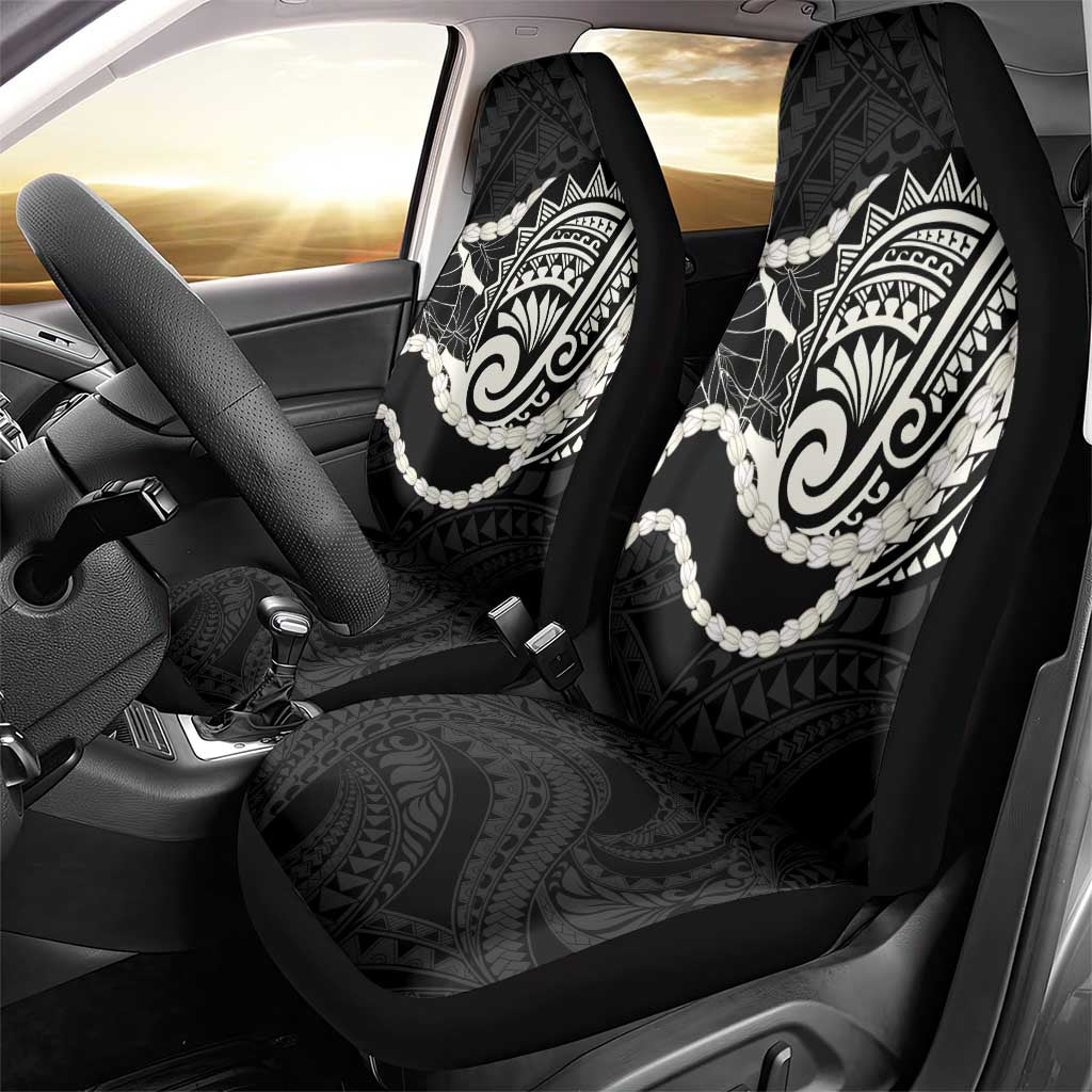 Aloha Hawaii Kalo Pikake Lei Car Seat Cover Chest Tattoo Black Hawaiian Pattern LT14 - Polynesian Pride