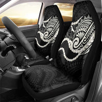 Aloha Hawaii Kalo Pikake Lei Car Seat Cover Chest Tattoo Black Hawaiian Pattern LT14 - Polynesian Pride