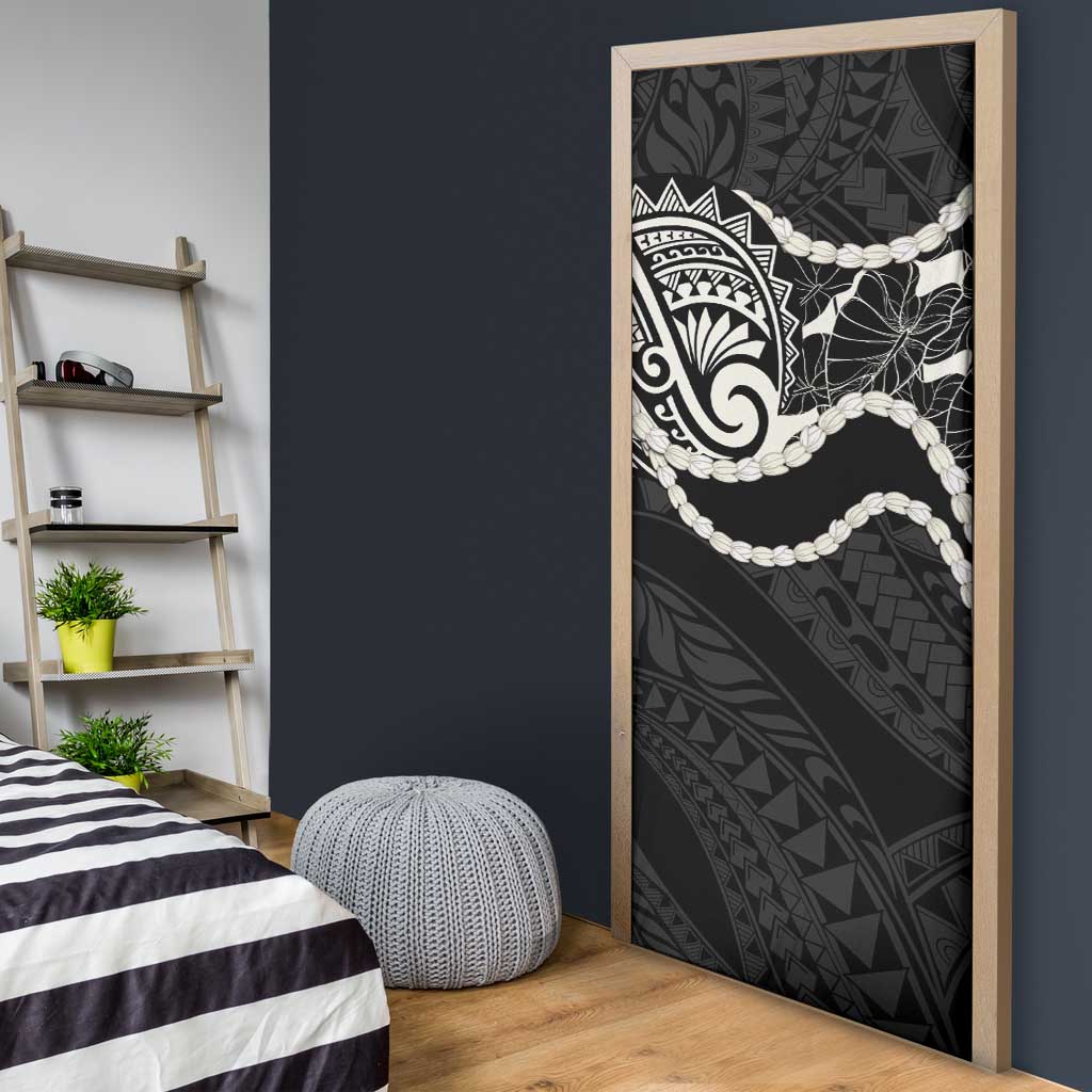 Aloha Hawaii Kalo Pikake Lei Door Cover Chest Tattoo Black Hawaiian Pattern LT14 - Polynesian Pride