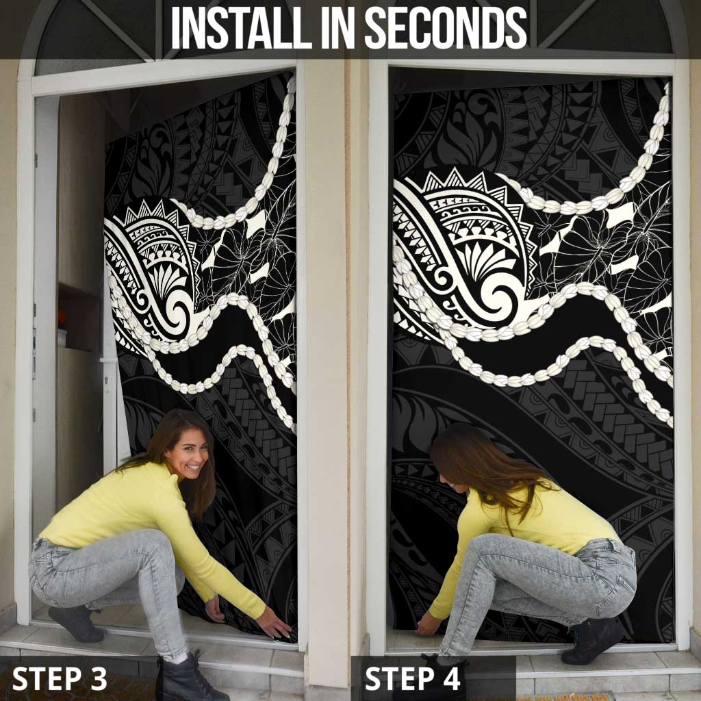 Aloha Hawaii Kalo Pikake Lei Door Cover Chest Tattoo Black Hawaiian Pattern LT14 - Polynesian Pride