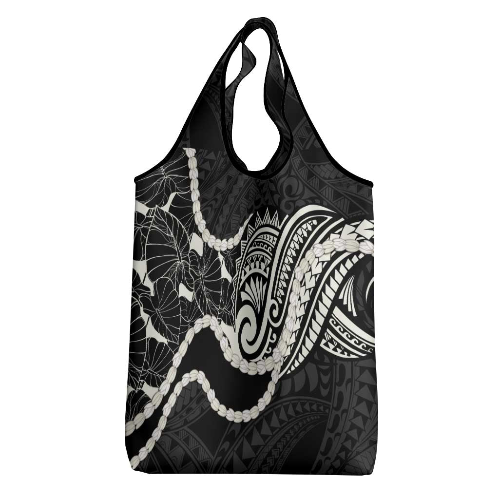 Aloha Hawaii Kalo Pikake Lei Grocery Bag Chest Tattoo Black Hawaiian Pattern LT14 - Polynesian Pride