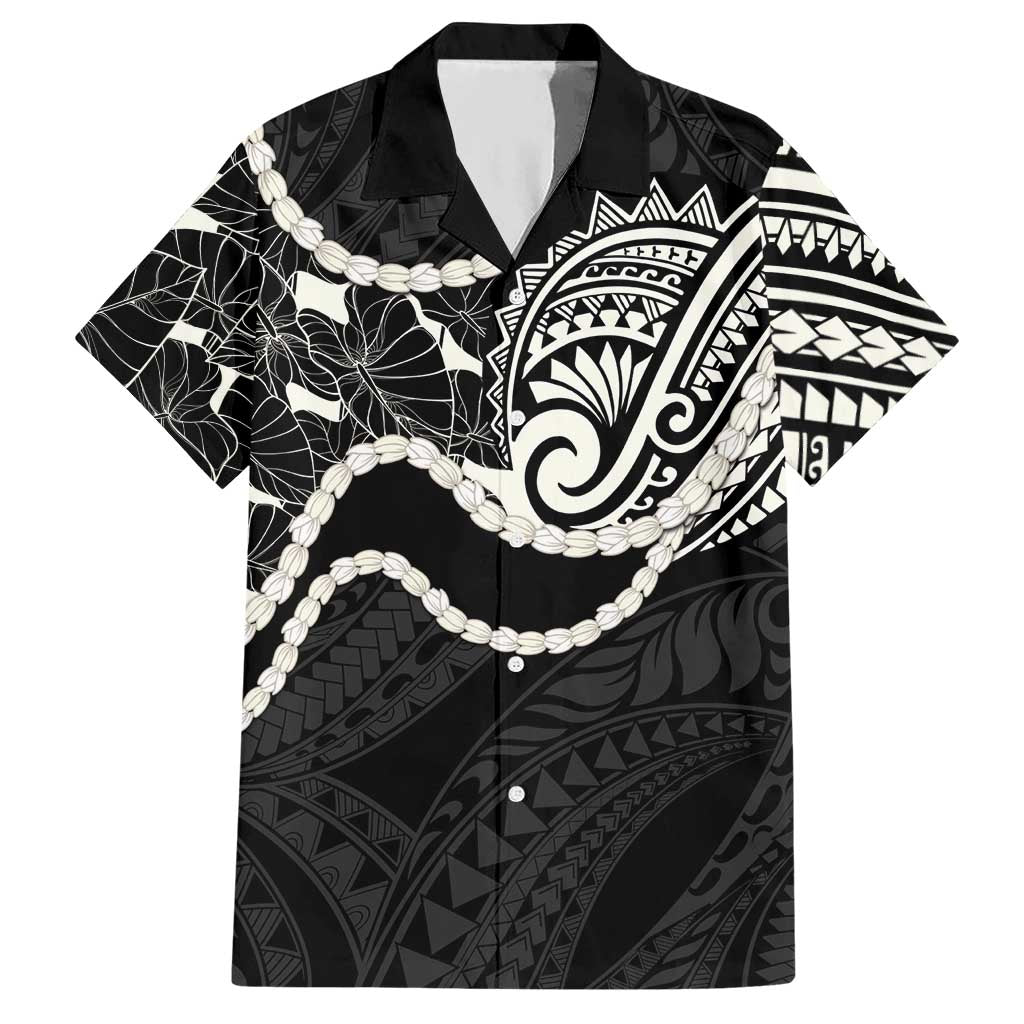 Aloha Hawaii Kalo Pikake Lei Hawaiian Shirt Chest Tattoo Black Hawaiian Pattern LT14 Black - Polynesian Pride