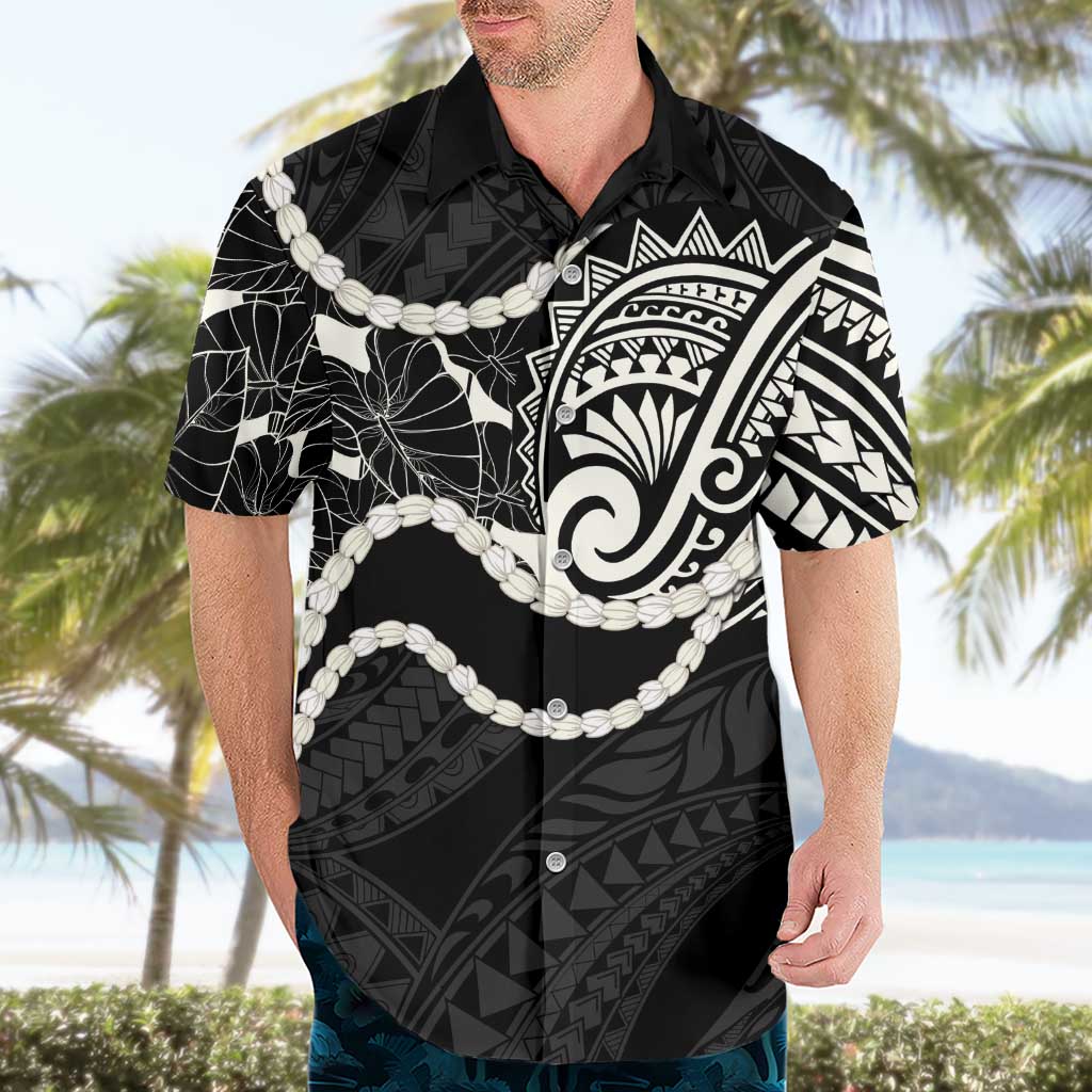 Aloha Hawaii Kalo Pikake Lei Hawaiian Shirt Chest Tattoo Black Hawaiian Pattern LT14 - Polynesian Pride