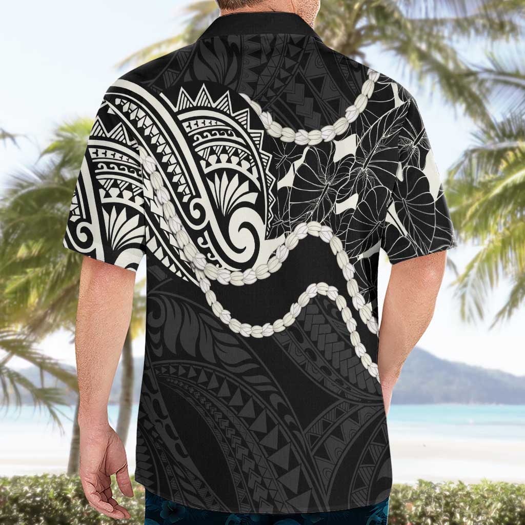 Aloha Hawaii Kalo Pikake Lei Hawaiian Shirt Chest Tattoo Black Hawaiian Pattern LT14 - Polynesian Pride