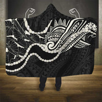 Aloha Hawaii Kalo Pikake Lei Hooded Blanket Chest Tattoo Black Hawaiian Pattern LT14 - Polynesian Pride