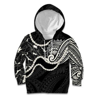 Aloha Hawaii Kalo Pikake Lei Kid Hoodie Chest Tattoo Black Hawaiian Pattern LT14 Hoodie Black - Polynesian Pride