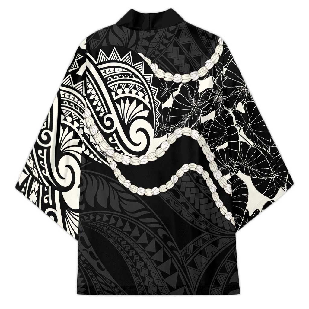 Aloha Hawaii Kalo Pikake Lei Kimono Chest Tattoo Black Hawaiian Pattern LT14 - Polynesian Pride
