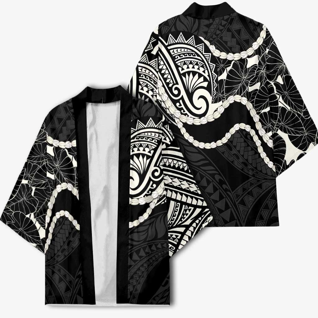 Aloha Hawaii Kalo Pikake Lei Kimono Chest Tattoo Black Hawaiian Pattern LT14 - Polynesian Pride