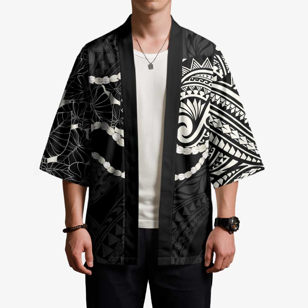 Aloha Hawaii Kalo Pikake Lei Kimono Chest Tattoo Black Hawaiian Pattern LT14 - Polynesian Pride