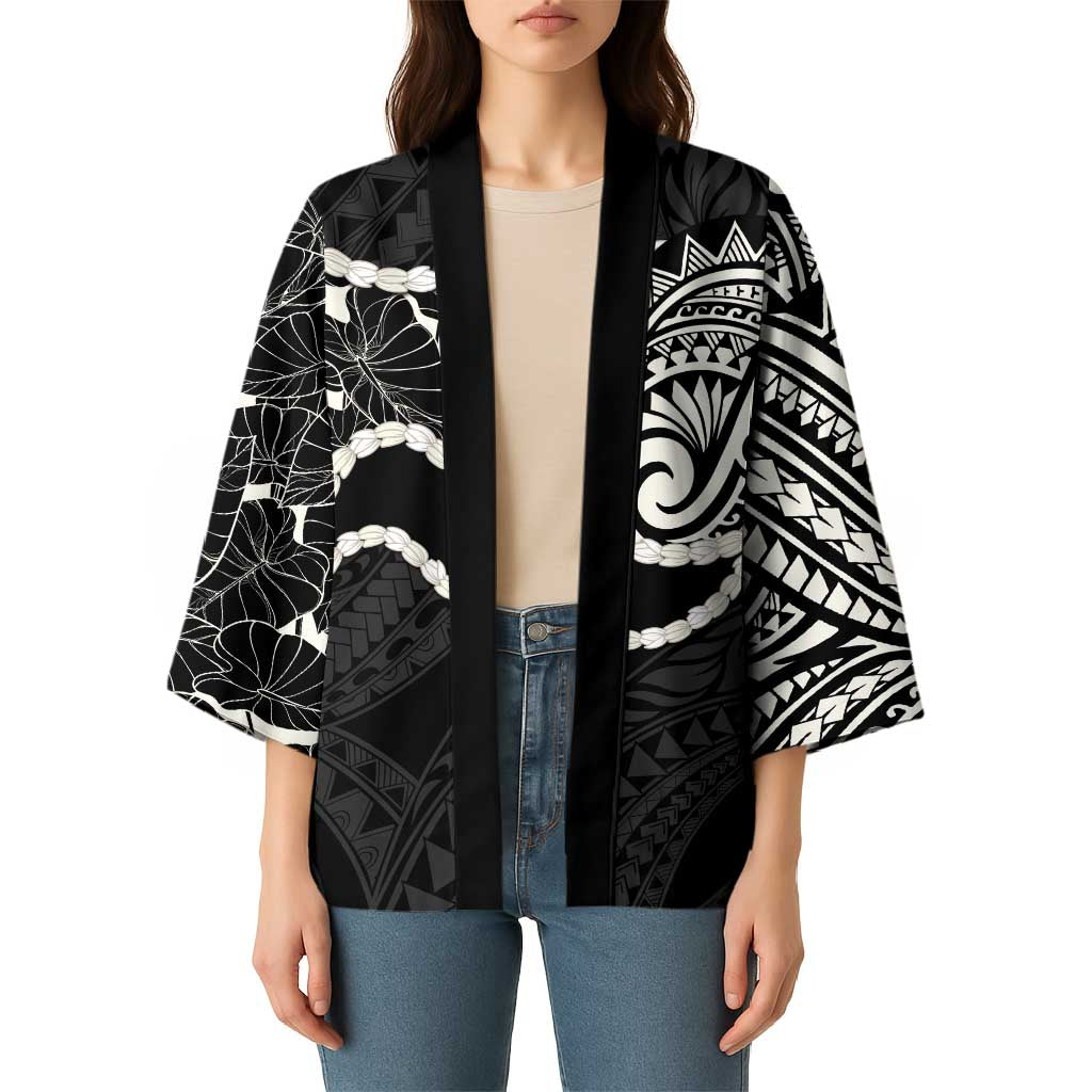 Aloha Hawaii Kalo Pikake Lei Kimono Chest Tattoo Black Hawaiian Pattern LT14 - Polynesian Pride