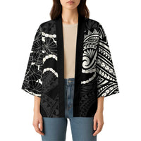 Aloha Hawaii Kalo Pikake Lei Kimono Chest Tattoo Black Hawaiian Pattern LT14 - Polynesian Pride