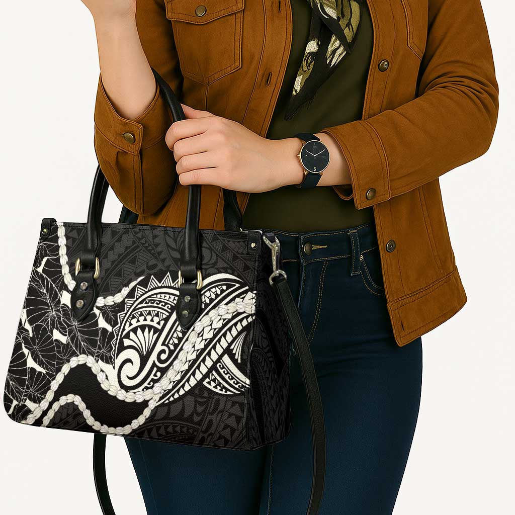 Aloha Hawaii Kalo Pikake Lei Leather Bag Chest Tattoo Black Hawaiian Pattern LT14 - Polynesian Pride