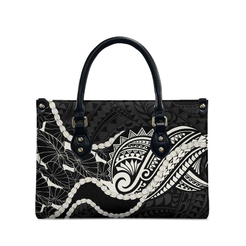 Aloha Hawaii Kalo Pikake Lei Leather Bag Chest Tattoo Black Hawaiian Pattern LT14 - Polynesian Pride