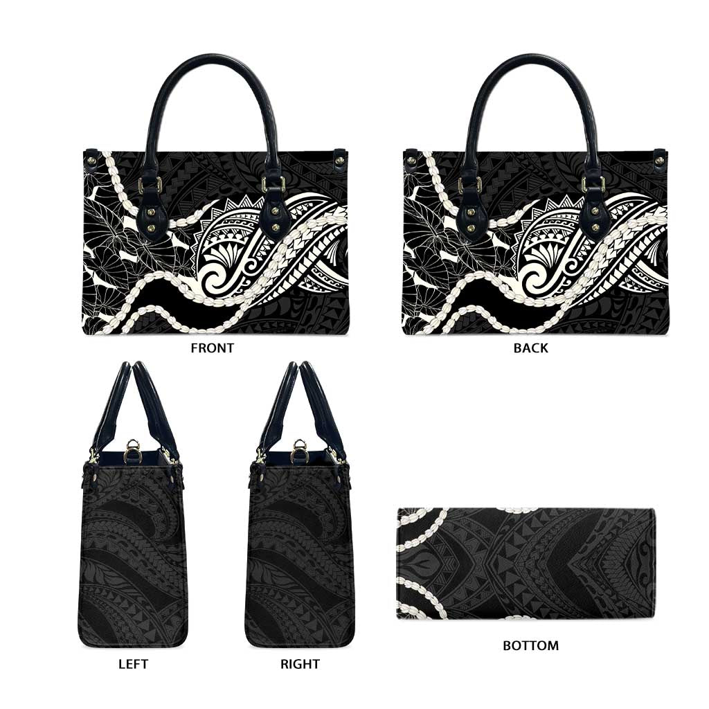 Aloha Hawaii Kalo Pikake Lei Leather Bag Chest Tattoo Black Hawaiian Pattern LT14 - Polynesian Pride