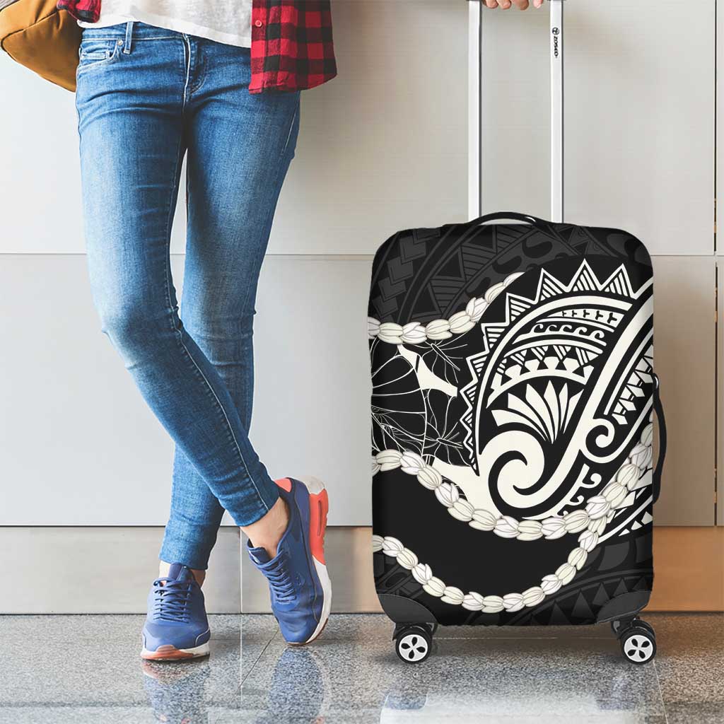Aloha Hawaii Kalo Pikake Lei Luggage Cover Chest Tattoo Black Hawaiian Pattern LT14 - Polynesian Pride