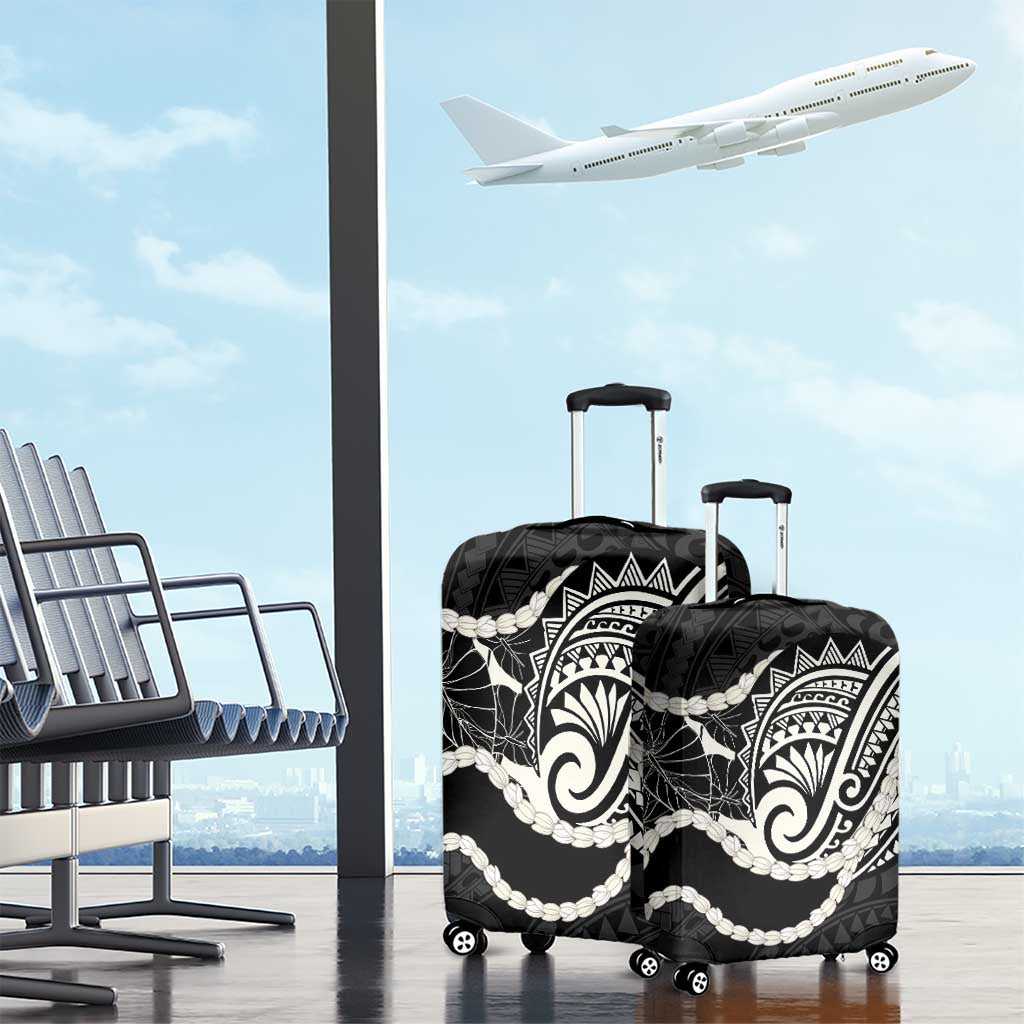 Aloha Hawaii Kalo Pikake Lei Luggage Cover Chest Tattoo Black Hawaiian Pattern LT14 - Polynesian Pride