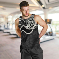 Aloha Hawaii Kalo Pikake Lei Men Tank Top Chest Tattoo Black Hawaiian Pattern