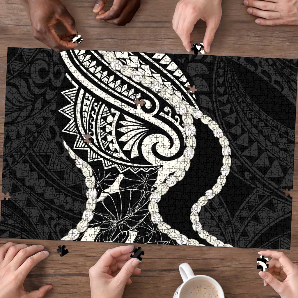 Aloha Hawaii Kalo Pikake Lei Puzzle Chest Tattoo Black Hawaiian Pattern LT14 - Polynesian Pride