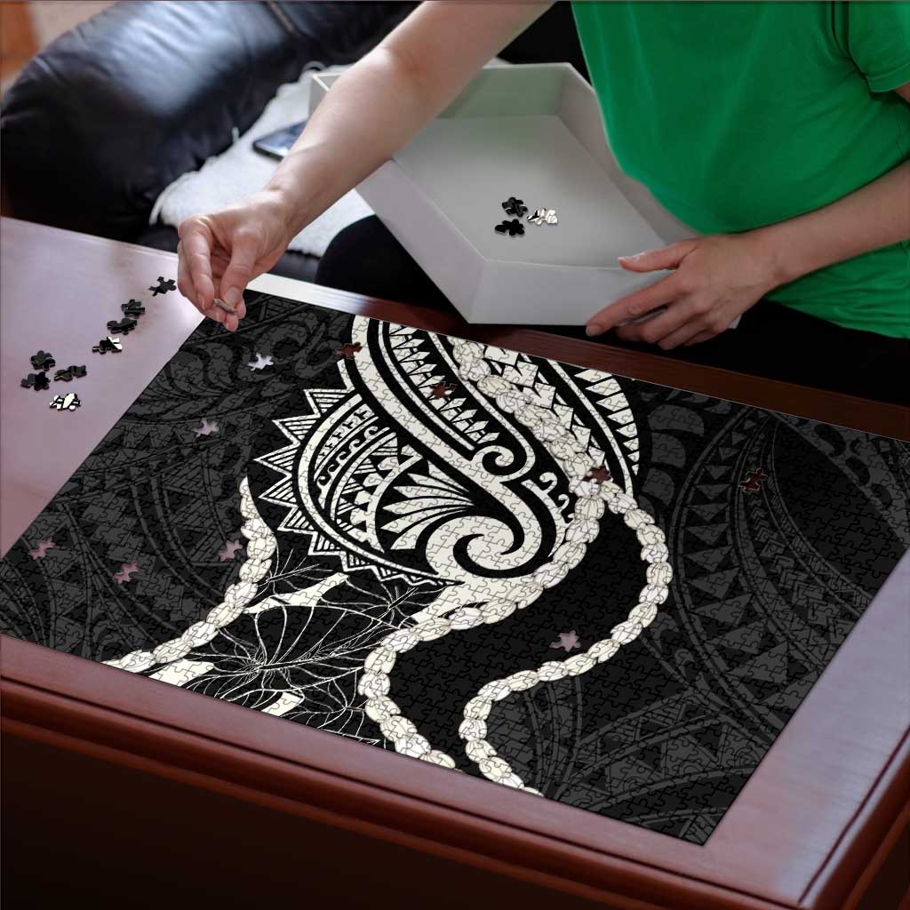 Aloha Hawaii Kalo Pikake Lei Puzzle Chest Tattoo Black Hawaiian Pattern LT14 - Polynesian Pride