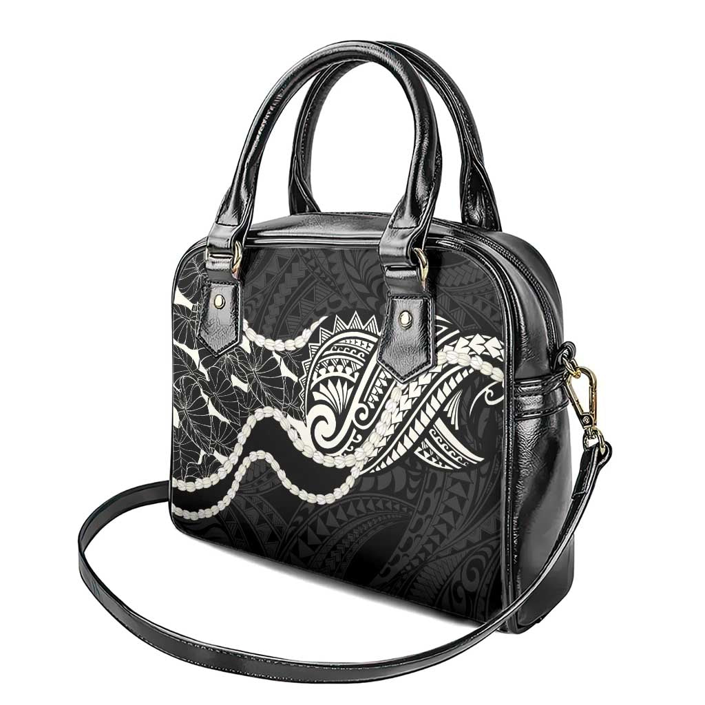 Aloha Hawaii Kalo Pikake Lei Shoulder Handbag Chest Tattoo Black Hawaiian Pattern LT14 - Polynesian Pride