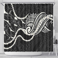 Aloha Hawaii Kalo Pikake Lei Shower Curtain Chest Tattoo Black Hawaiian Pattern LT14 - Polynesian Pride
