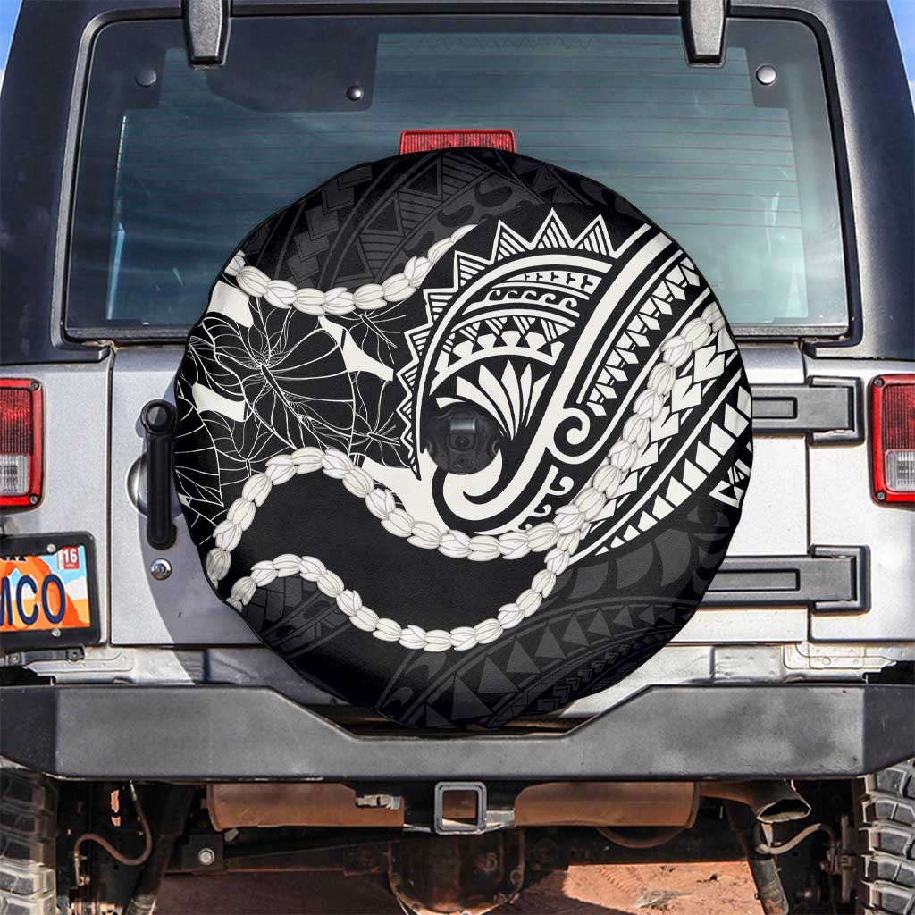 Aloha Hawaii Kalo Pikake Lei Spare Tire Cover Chest Tattoo Black Hawaiian Pattern LT14 Black - Polynesian Pride