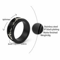 Aloha Hawaii Kalo Pikake Lei Spinner Ring Chest Tattoo Black Hawaiian Pattern LT14 - Polynesian Pride