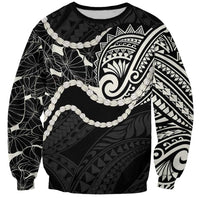Aloha Hawaii Kalo Pikake Lei Sweatshirt Chest Tattoo Black Hawaiian Pattern