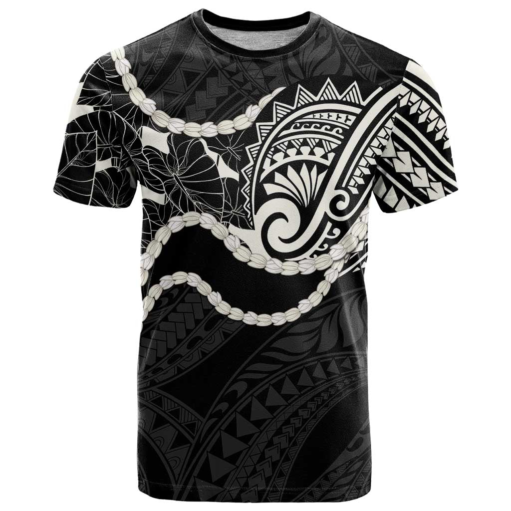 Aloha Hawaii Kalo Pikake Lei T Shirt Chest Tattoo Black Hawaiian Pattern