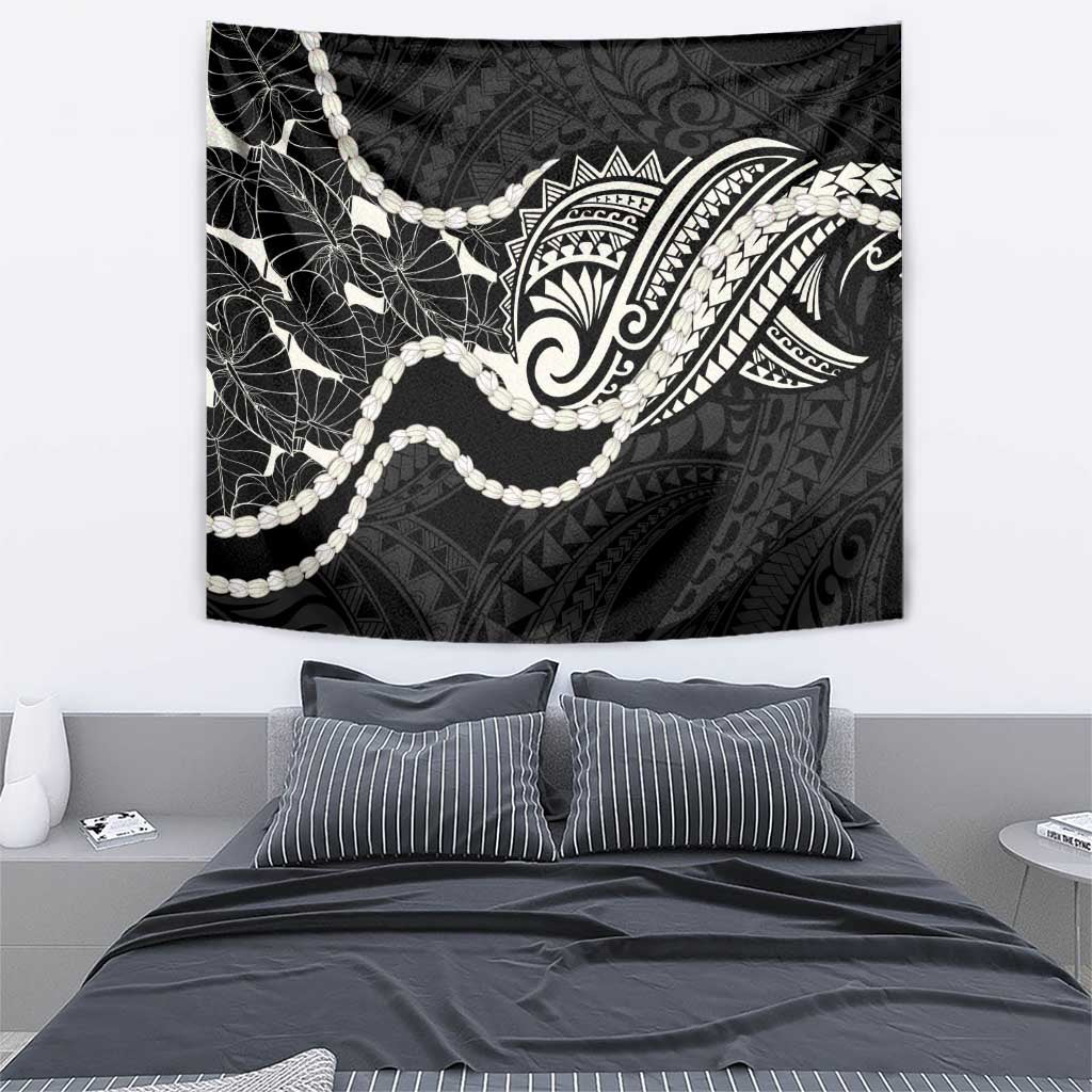 Aloha Hawaii Kalo Pikake Lei Tapestry Chest Tattoo Black Hawaiian Pattern LT14 - Polynesian Pride