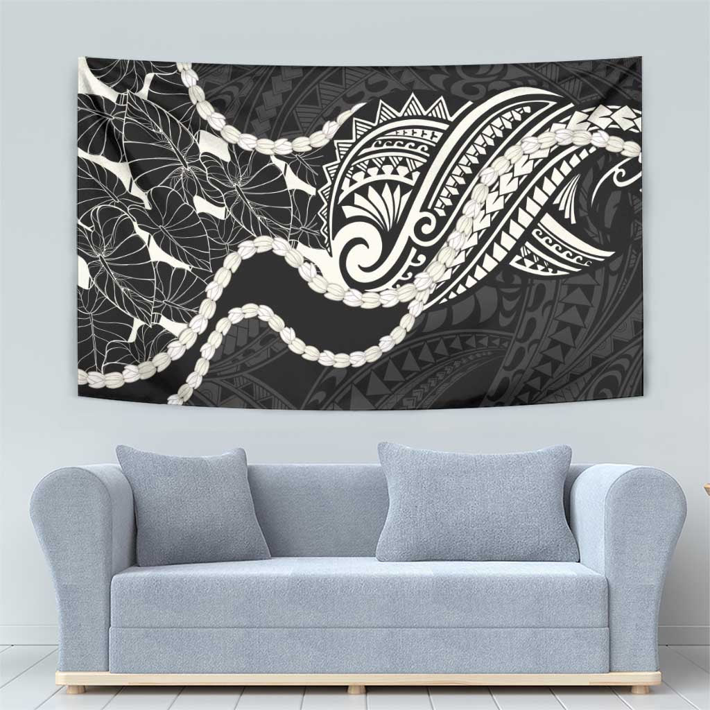 Aloha Hawaii Kalo Pikake Lei Tapestry Chest Tattoo Black Hawaiian Pattern LT14 - Polynesian Pride
