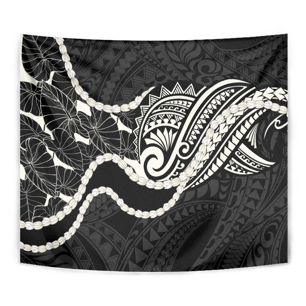 Aloha Hawaii Kalo Pikake Lei Tapestry Chest Tattoo Black Hawaiian Pattern LT14 - Polynesian Pride