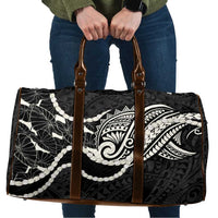 Aloha Hawaii Kalo Pikake Lei Travel Bag Chest Tattoo Black Hawaiian Pattern