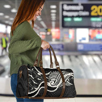 Aloha Hawaii Kalo Pikake Lei Travel Bag Chest Tattoo Black Hawaiian Pattern