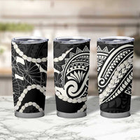 Aloha Hawaii Kalo Pikake Lei Tumbler Cup Chest Tattoo Black Hawaiian Pattern LT14 - Polynesian Pride