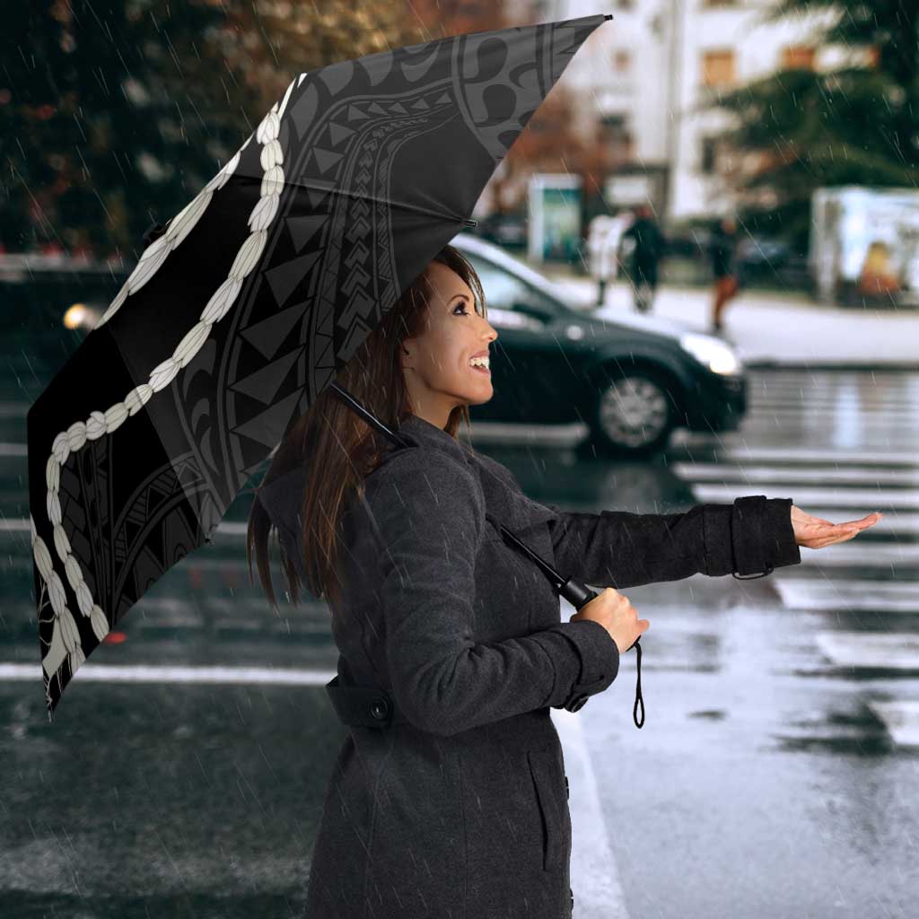 Aloha Hawaii Kalo Pikake Lei Umbrella Chest Tattoo Black Hawaiian Pattern LT14 - Polynesian Pride