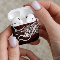 Aloha Hawaii Kalo Pikake Lei AirPods Case Chest Tattoo Oxblood Hawaiian Pattern