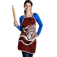 Aloha Hawaii Kalo Pikake Lei Apron Chest Tattoo Oxblood Hawaiian Pattern LT14 - Polynesian Pride