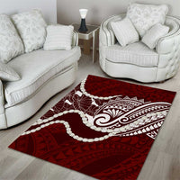 Aloha Hawaii Kalo Pikake Lei Area Rug Chest Tattoo Oxblood Hawaiian Pattern LT14 - Polynesian Pride