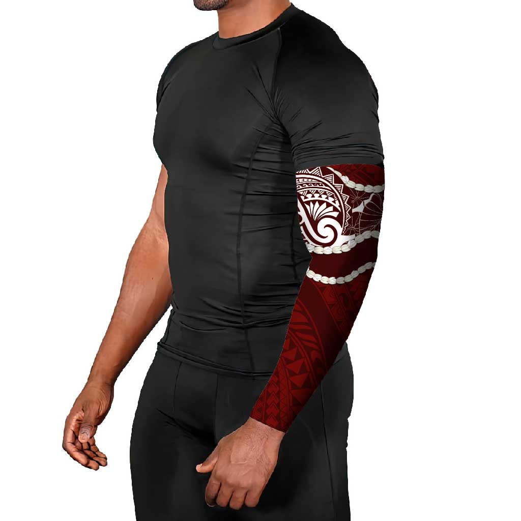 Aloha Hawaii Kalo Pikake Lei Arm Sleeves Chest Tattoo Oxblood Hawaiian Pattern LT14 - Polynesian Pride