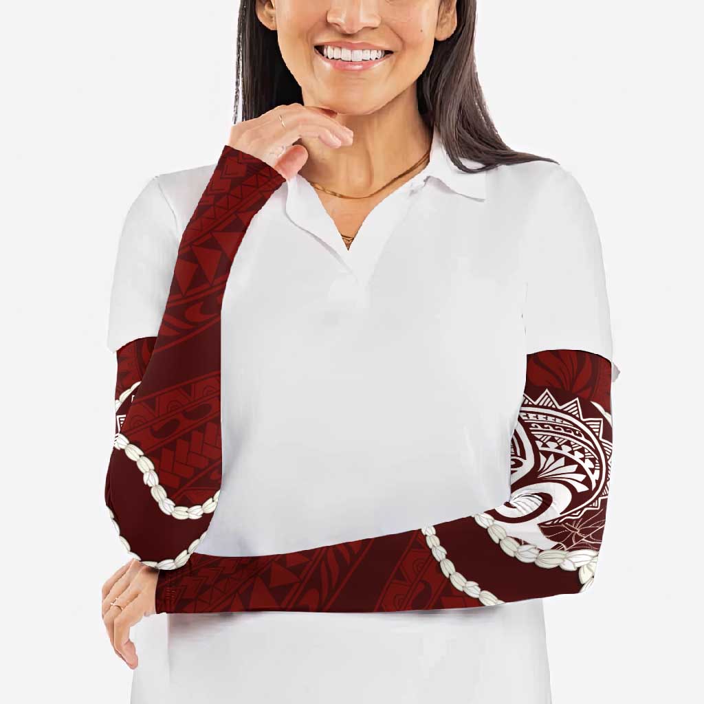 Aloha Hawaii Kalo Pikake Lei Arm Sleeves Chest Tattoo Oxblood Hawaiian Pattern LT14 - Polynesian Pride