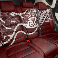 Aloha Hawaii Kalo Pikake Lei Back Car Seat Cover Chest Tattoo Oxblood Hawaiian Pattern LT14 - Polynesian Pride