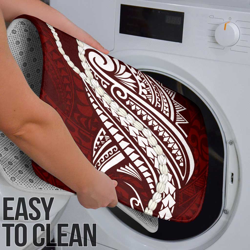 Aloha Hawaii Kalo Pikake Lei Bathroom Set Chest Tattoo Oxblood Hawaiian Pattern LT14 - Polynesian Pride