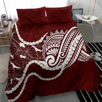 Aloha Hawaii Kalo Pikake Lei Bedding Set Chest Tattoo Oxblood Hawaiian Pattern LT14 - Polynesian Pride