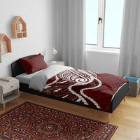 Aloha Hawaii Kalo Pikake Lei Bedding Set Chest Tattoo Oxblood Hawaiian Pattern LT14 - Polynesian Pride