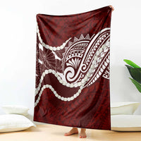 Aloha Hawaii Kalo Pikake Lei Blanket Chest Tattoo Oxblood Hawaiian Pattern LT14 - Polynesian Pride
