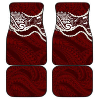 Aloha Hawaii Kalo Pikake Lei Car Mats Chest Tattoo Oxblood Hawaiian Pattern LT14 - Polynesian Pride