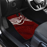 Aloha Hawaii Kalo Pikake Lei Car Mats Chest Tattoo Oxblood Hawaiian Pattern LT14 - Polynesian Pride