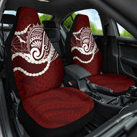 Aloha Hawaii Kalo Pikake Lei Car Seat Cover Chest Tattoo Oxblood Hawaiian Pattern